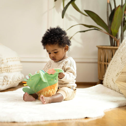 Ingenuity Calm Springs Soft Teething Activity Book, Multi-Texture Crinkle, Teether, Number Learning, for Ages 0-36
