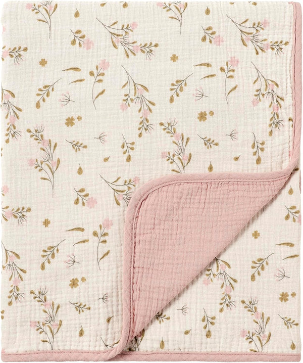 CREVENT 40''X40'' 100% Organic Cotton Muslin Baby Blanket for Newborns, Essential for