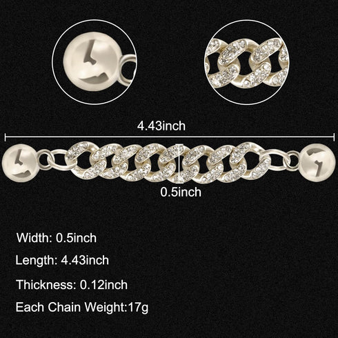 Rhinestone Bling Decoration Charms, Luxury Cute Jewelry Shoe Accessories for Women and Girls (Gold)