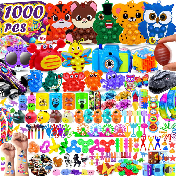 TRIRAXUS 1000 PCS Party Favors for Kids, Bulk Fidget Toys,Goodie Bags Stuffers, Treasure