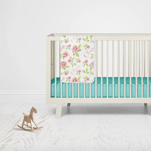 WolfeDesignPDD Custom Blanket, Newborn Gift, Floral Baby Blanket, Personalized Baby Blanket, Baby Girl, Receiving
