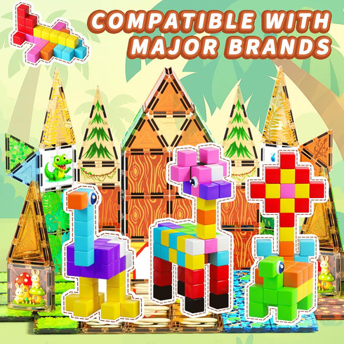 116PCS 3 4 5 6 7 8, Magnetic Blocks with Magnet Eyes Toy, Magnetic Building Blocks with Storage Bag for Kids Gifts