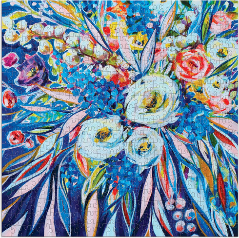 Galison Artful Blooms – 500 Piece Puzzle Fun and Challenging Activity with Bright and Bold Artwork of Painted Flower Arrangement for Adults and Families