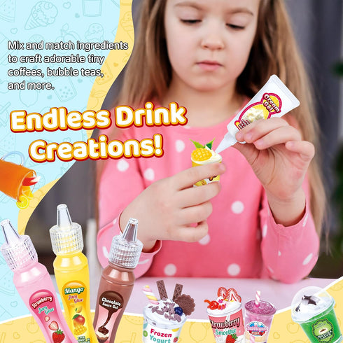 20 8-12, PCS Miniature Drink Marker Kit, Miniature Food Toys, Kitchen Pretend Food DIY Crafts Kits for Kids Ages Girls
