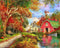 Springbok Autumn Barn 1000 Piece Jigsaw Puzzle Illustration of Classic Barn and Farm House in Fall