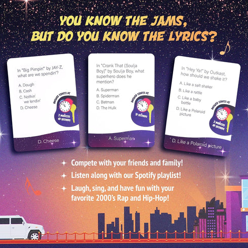 Lyric Legend - 2000's Hip-Hop and Rap Music Trivia Game - Perfect for 2000’s Trivia and Music Gifts