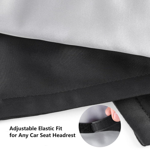 Sprouterie 2pcs Silky Head Carseat Cover for Babies Satin Head Cover Silk Feeling for Baby Car Seat Canopy Headrest