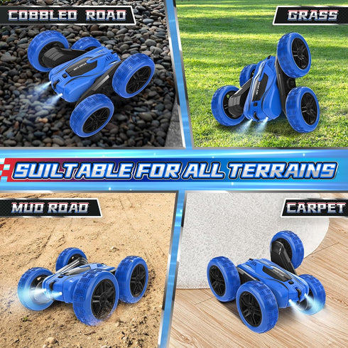 360 4WD 2.4GHz 5-7 8-13, 4 5 6 7 8 9 10+ A ALPHA Remote Control Car, RC Stunt Car Double-Sided Rotating Kids Toys