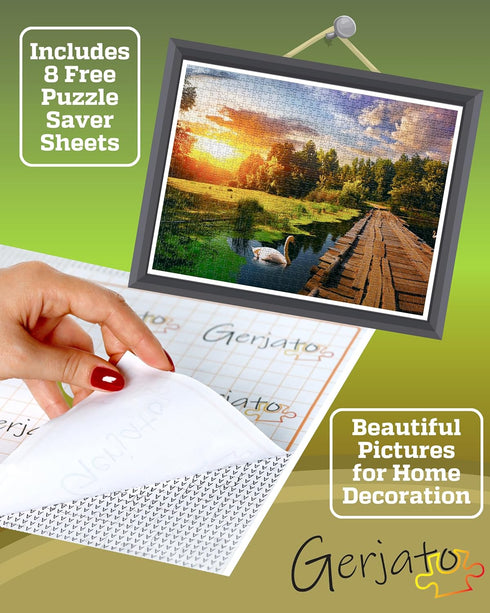 1000 Piece Jigsaw Puzzle for Adults, 20x30 inch HD Quality Landscape Photo Puzzle with 8 Puzzle Saver Sheets