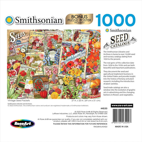 RoseArt - Smithsonian Archives Collection - Vintage Seed Packets - 1000 Piece Jigsaw Puzzle