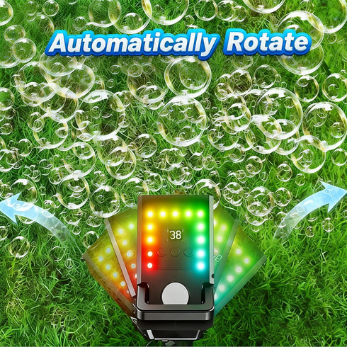 Control,1800mAh 100 11 SHCKE Bubble Machine Remote Rechargeable Battery Mins/USB-C Charging,Auto Rotation & RGB