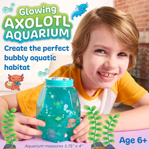 6+) Creativity for Kids Glowing Axolotl Aquarium - Axolotl Crafts and Toys for Girls and Boys, STEM Science Kits