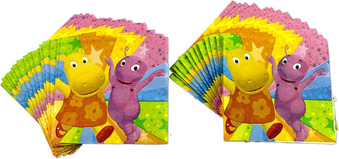 Nick Jr Backyardigans Birthday Party Set, Dessert Napkins for 16 (32 Napkins)