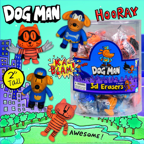 Raymond Geddes Dog Man 3D Puzzle Eraser, Tub of 24