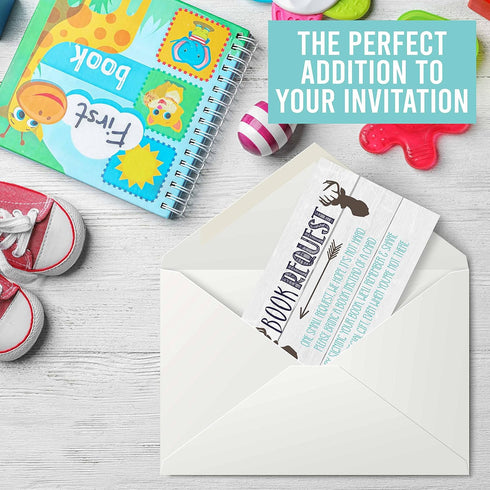 Hadley Designs 25 Books For Baby Shower, Deer Baby Shower Invitation Inserts, Book Request Alternative