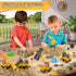 Asoxt 43-Piece Playset 2 lbs 4 3+ Construction Sensory Play Sand, DIY Trucks, Crane & Road Signs Creative Sandbox Toy