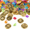 Super Z Outlet Pirate Plastic Gold Coins & Gems, 120 Coins + 120 Gems, Party Favor Decorations