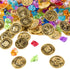 Super Z Outlet Pirate Plastic Gold Coins & Gems, 120 Coins + 120 Gems, Party Favor Decorations