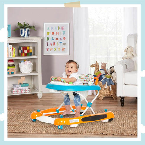 Pack Dream On Me Go-Getter Baby Walker and Walk Behind Walker, Adjustable Seat Height, Comfortable Padded Seat, Easy