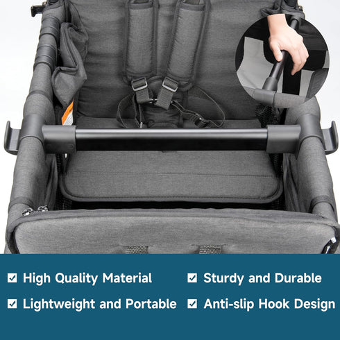 W2 (2 W2 Forward-Facing Stroller Wagon Support Bar, Compatible with WONDERFOLD Elite Wagon Seater),Bus-Style Seating