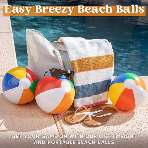 Balls(18 Pack), Swimming Summer Set 20 (6), 16 (6) 12 (6) JOYIN Rainbow Beach Inflatable Pool Toys for Water Games Kids