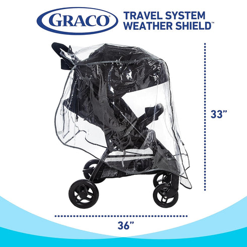 Graco Universal Infant Travel System Rain Cover, Waterproof Plastic Carseat Canopy, Baby Stroller Weather Shield