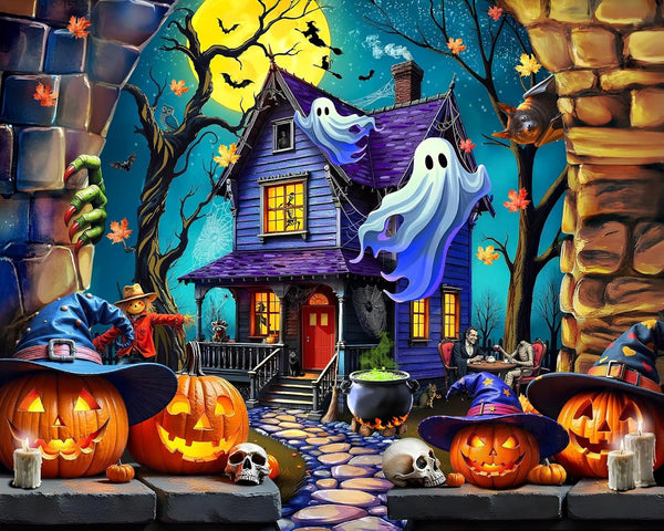 Springbok Haunted Halloween Party 1000 Piece Jigsaw Puzzle for Adults - Haunted