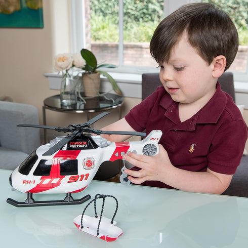 Sunny Days Entertainment Maxx Action Large Helicopter - Lights and Sounds Vehicle with Motorized Turbine and Spinning