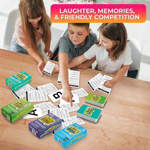 QUOKKA Set 4 in 1 Who Knows Better? - Fun Educational Trivia Card Game for Kids and Families