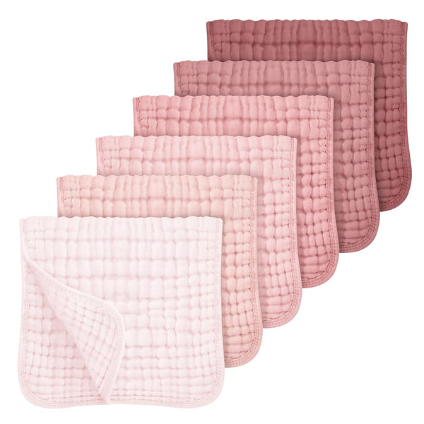 Looxii Muslin Burp Cloths Baby Girl 6 Pack - 20" x 10"