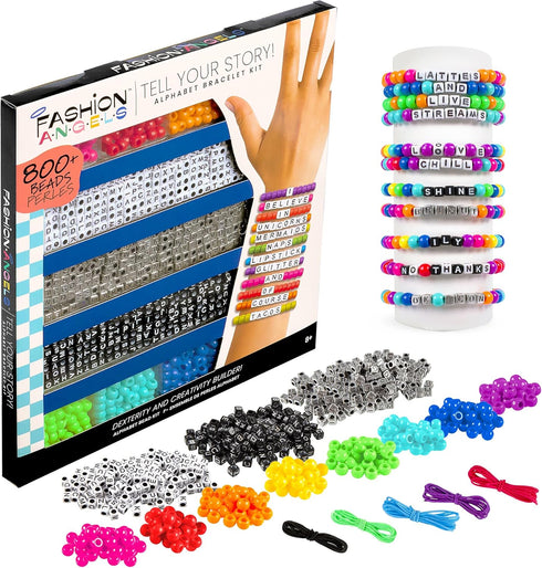 Fashion Angels Tell Your Story DIY Bead Set, Over 800 Charms & Alphabet Beads for Kids Bracelet Making Kit