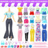 52 Pcs Doll Clothes and Accessories - 2 Wedding Gowns, 6 Fashion Dresses, Casual Outfits, Shoes, Accessories for Girls