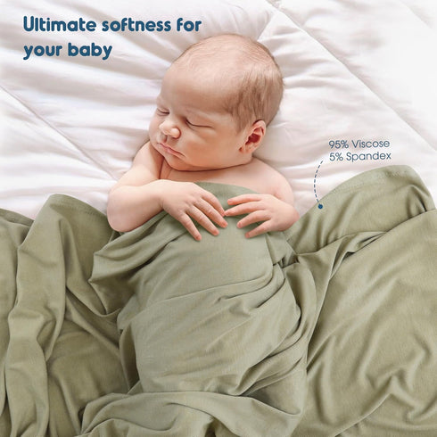 2 Pack 33 44 Cozy GRSSDER Newborn Swaddle Blanket, Ultra Soft Stretchy Jersey Knit Extra Large Size x Receiving