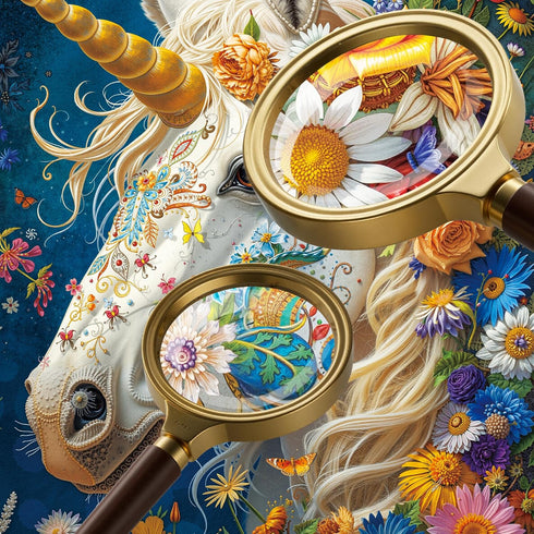 1000-Piece 27.56 19.68 Inches, Divine Bloom Steed Jigsaw Puzzle for Adults Challenging Enchanted Unicorn with Flower