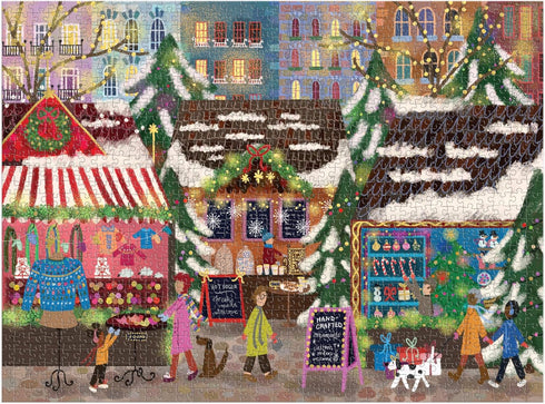 Galison Merry Mixer – 1000 Piece Foil Joy Laforme Jigsaw Puzzle Featuring Merry and Festive Barware Shops for The Holidays with Gold Foil Accents