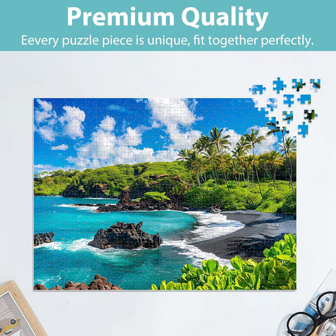 Jeacirio 500 500 500 21 15 Piece Puzzles for Adults, Beach Jigsaw Puzzle Pieces, Seaside Puzzles Pieces for Adults