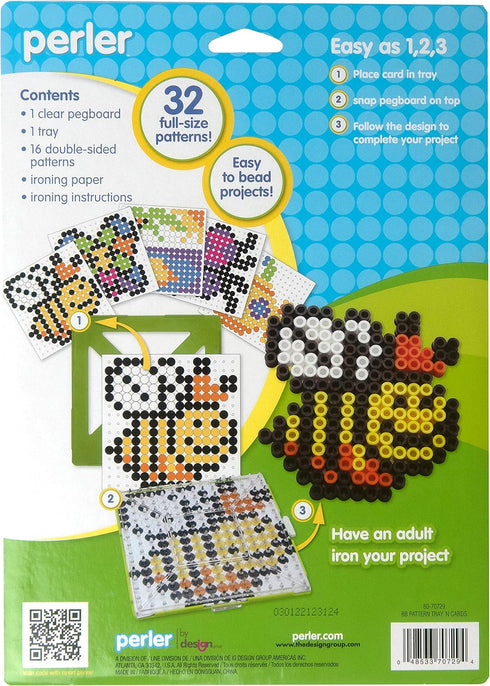 Perler 80-70729 Biggie Fuse Bead Pattern Cards and Pegboards, Small, Multicolor, 20pcs