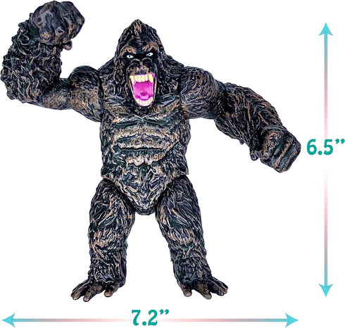 TwCare Set of 2 Godzilla vs King Kong Figures - Movable Joints Action Movie Series Soft Vinyl Toys