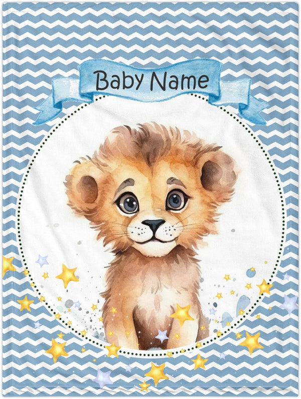 Novusopt Personalized Baby Blanket Lion Baby Blanket Name Blanket Custom Baby Blankets for