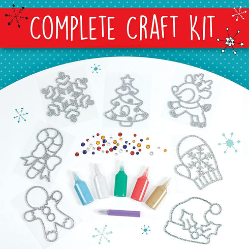 7 6+) Creativity for Kids Holiday Easy Sparkle Window Art Craft Kit: Create Window Art Designs, Holiday Crafts