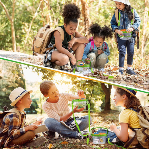 2 Sets Kids Bug Habitat Outdoor Explorer Kit, Gifts with Handle and Strap for Kids Age 3-8, Outdoor Adventure Toys