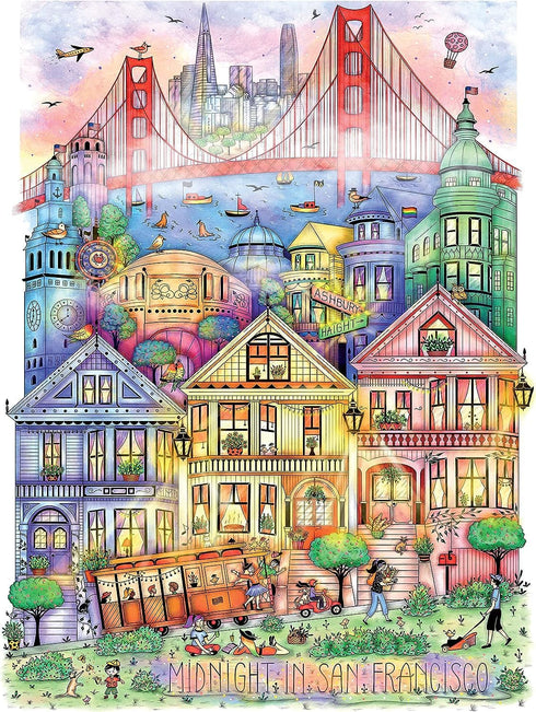 KI Puzzle 1000 Piece Puzzle for Adults Madalina Tantareanu Cities at Midnight: SAN Francisco Art Jigsaw