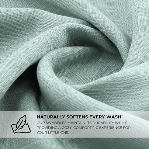 100% 47x 47 (4 Pack Featherhead Cotton Muslin Swaddle Blankets for Baby Girl - Large - Pre-Washed, Soft, & Breathable