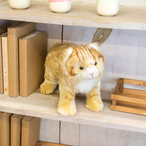 DEMDACO Large Maine Coon Cat Striped Ginger Plush Stuffed Animal Toy