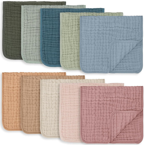 Set Soft Muslin Burp Cloths & Crib Sheet for Babies