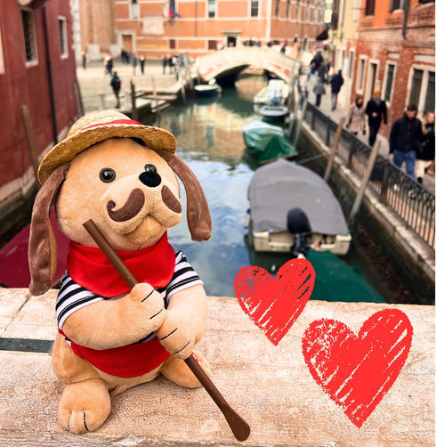 2 12 inches Singing Toy Puppy - Gondolomio | Animated Plush Italian Dog Sings Songs "O Sole Mio" and Elvis Hit "It's