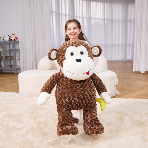 IKASA 30" Giant Monkey Stuffed Animal Plush Toy, Large Cute Jumbo Fluffy Plushie, Gifts for Kids Girls
