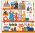 Kitchen Essentials 500 Piece Puzzle with Shaped Pieces, 20” x 20” Jigsaw Puzzle with Beautiful Artwork