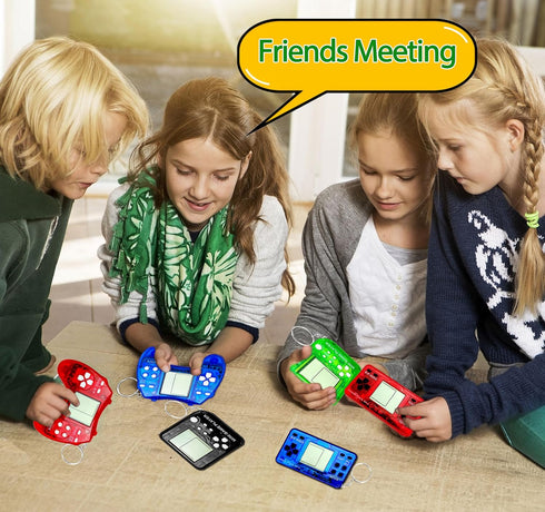 15Pcs Video Game Keychain Party Favors, Mini Game Console Fidget Toys Bulk for Kids Classroom Prizes