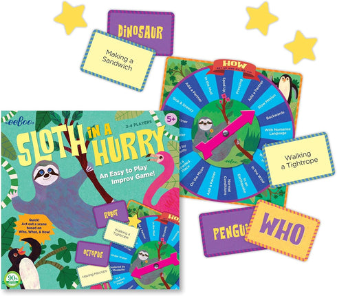 eeBoo Sloth in a Hurry Action Board Game - Easy to Play Educational Game for Ages 5+